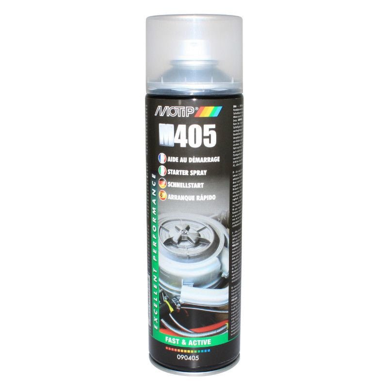 BOMBE AIDE AU DEMARRAGE MOTIP M405 QUICKSTART (AEROSOL 500 ml) - LE PRATIQUE DU MOTARD