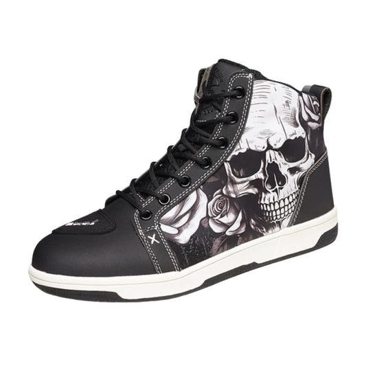 Basket Moto Skull & Roses Montante | URBANDARK™ - LE PRATIQUE DU MOTARD
