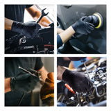 Gants Nitrile Noir ultra résistant – 8 Mil, Texture Diamant, Jetables