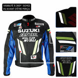 Blouson moto été | Suzuki Bleu et noir