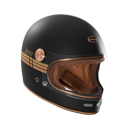 Casque Intégral Duke II Flat Noir Mat/Or — EXKLUSIV - LE PRATIQUE DU MOTARD
