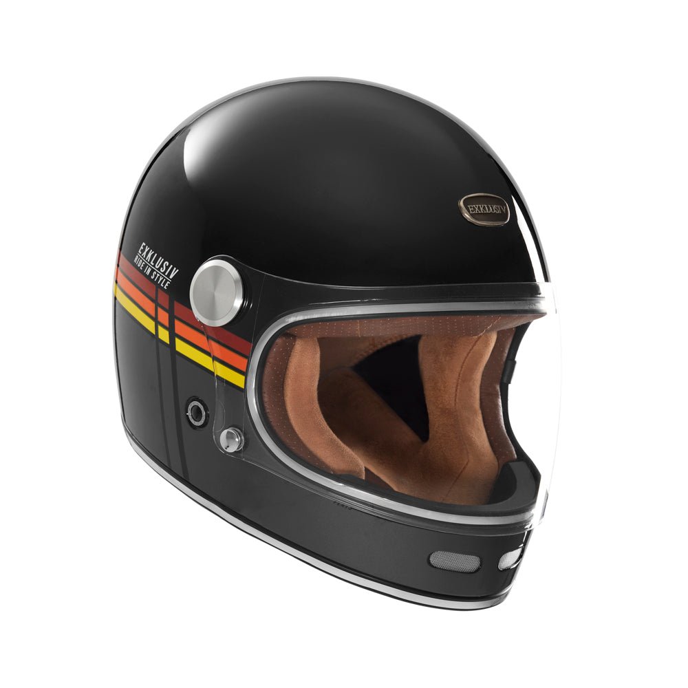 Casque Intégral Duke II Flat Noir Mat/Rouge/Orange/Jaune — EXKLUSIV - LE PRATIQUE DU MOTARD