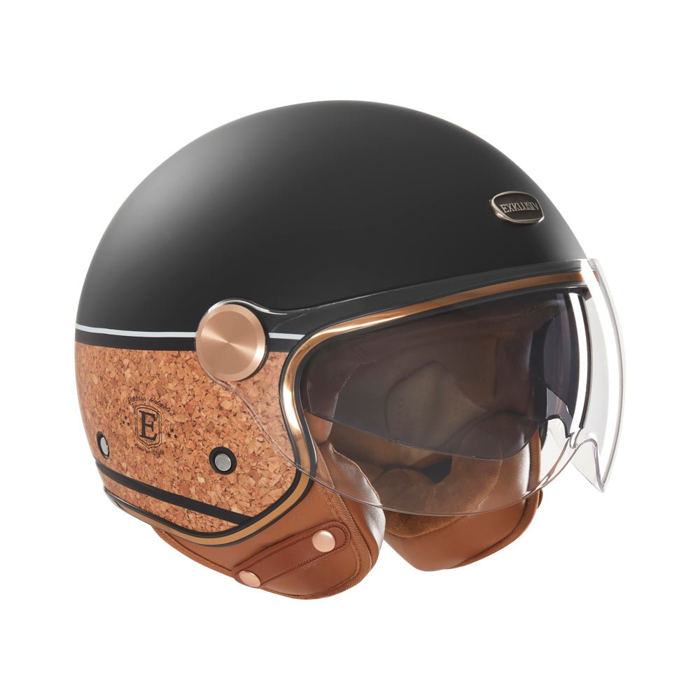 Casque Jet Smart II Deck Noir Mat/Liège — EXKLUSIV - LE PRATIQUE DU MOTARD