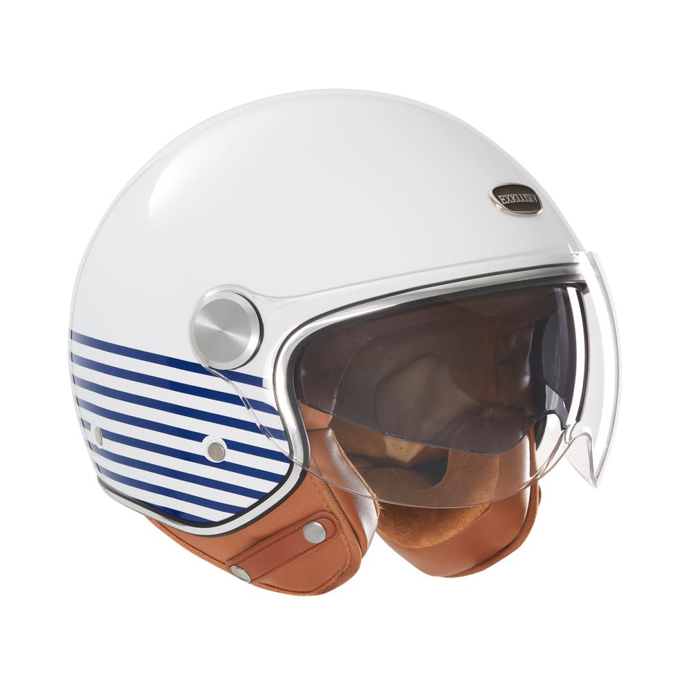 Casque Jet Smart II Marina Blanc/Bleu — EXKLUSIV - LE PRATIQUE DU MOTARD