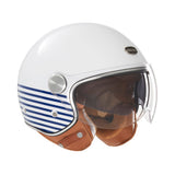 Casque Jet Smart II Marina Blanc/Bleu — EXKLUSIV - LE PRATIQUE DU MOTARD