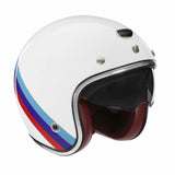Casque Jet Volt Nation Blanc/Rouge/Bleu Clair — EXKLUSIV - LE PRATIQUE DU MOTARD
