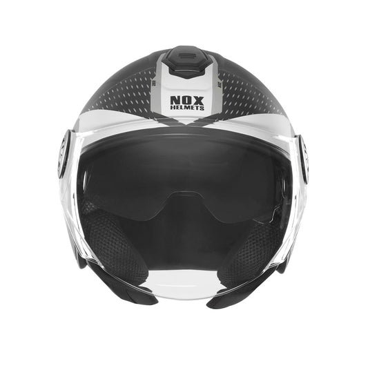 Casque Moto Jet N182 Round Noir Mat Argent | NOX - LE PRATIQUE DU MOTARD