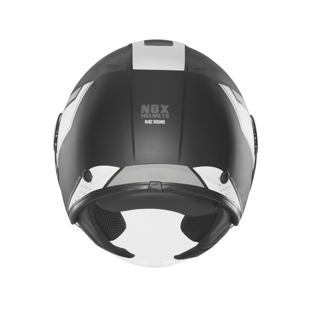 Casque Moto Jet N182 Round Noir Mat Argent | NOX - LE PRATIQUE DU MOTARD