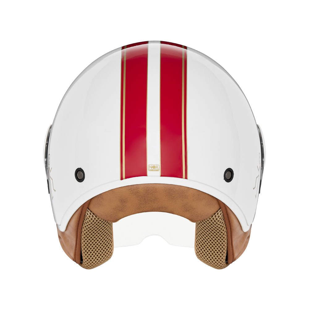 Casque Moto Jet N210 EVO Blanc Rouge | NOX - LE PRATIQUE DU MOTARD