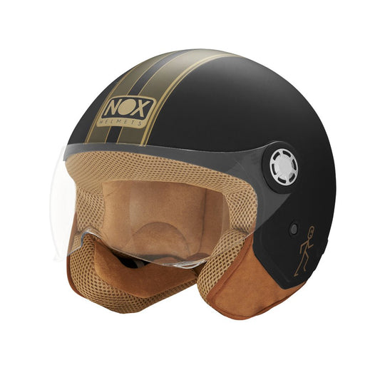 Casque Moto Jet N210 EVO Noir Mat Kaki | NOX - LE PRATIQUE DU MOTARD