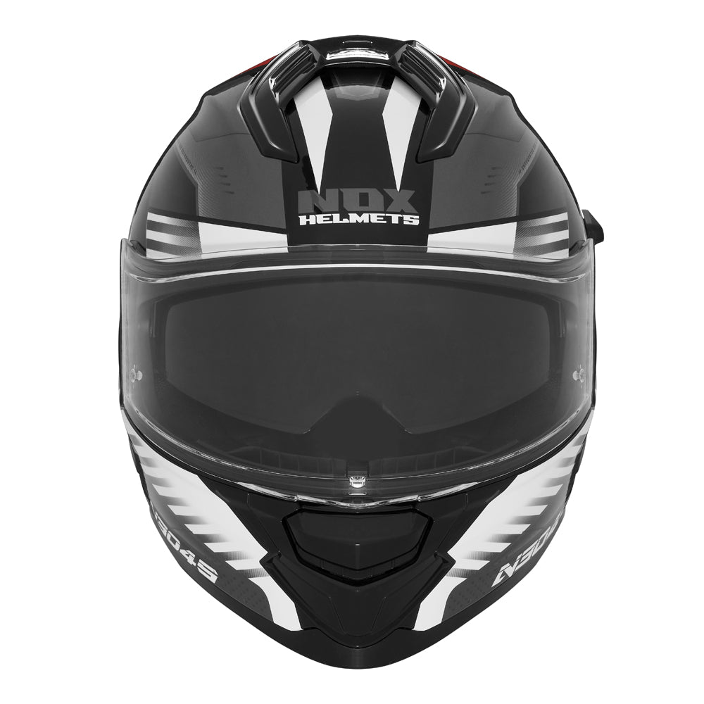 Casque Moto Intégral N304S Carver Blanc Rouge | NOX - LE PRATIQUE DU MOTARD