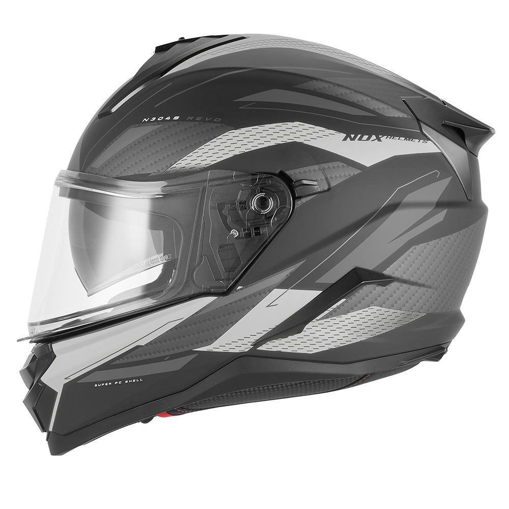 Casque Moto Intégral N304 - S Revo Noir Mat Argent | NOX - LE PRATIQUE DU MOTARD