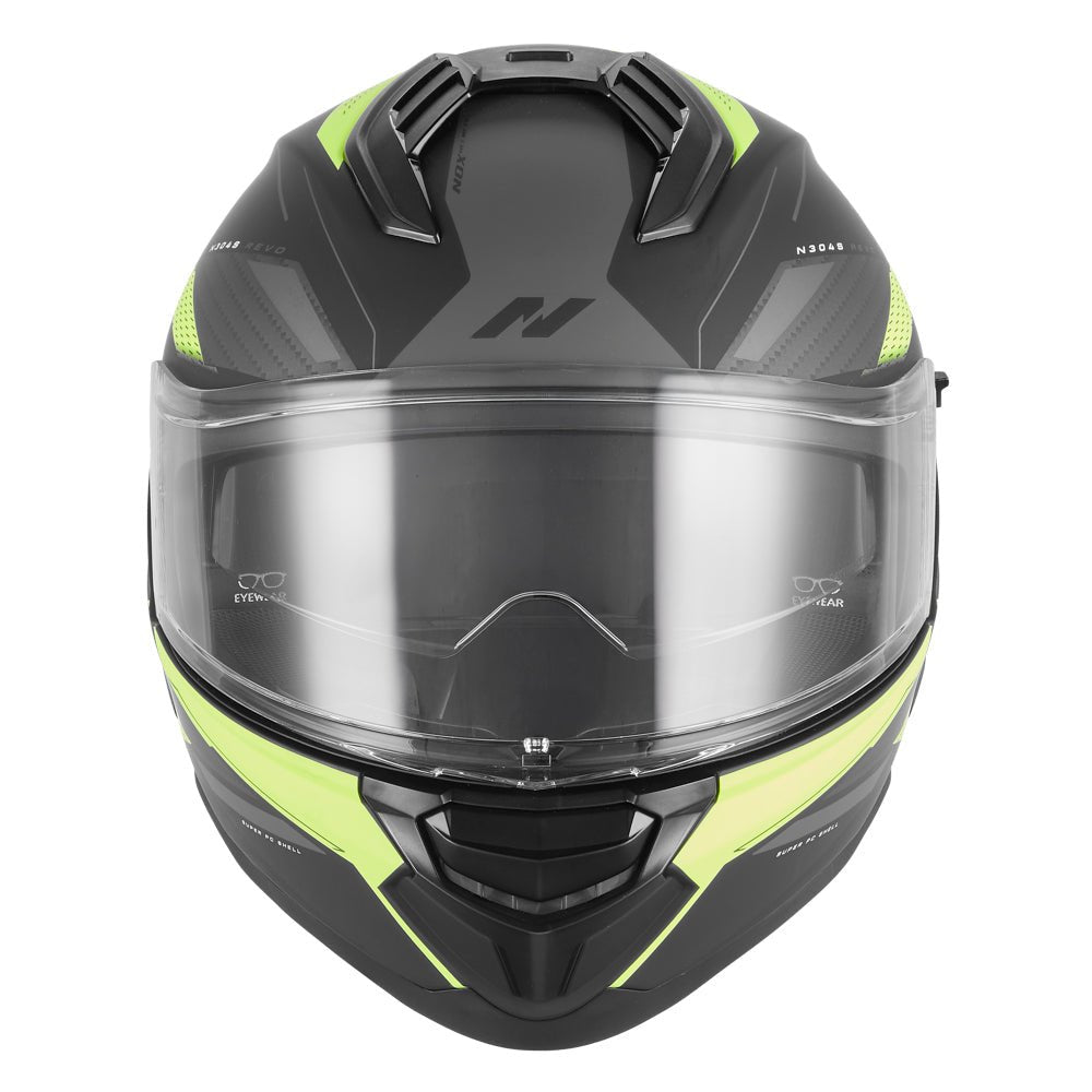 Casque Moto Intégral N304 - S Revo Noir Mat Jaune | NOX - LE PRATIQUE DU MOTARD