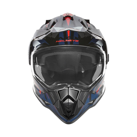 Casque Moto Cross N312 Track Bleu Rouge | NOX - LE PRATIQUE DU MOTARD