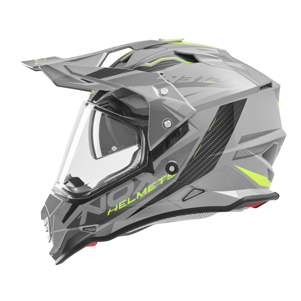 Casque Moto Cross N312 Track Gris Nardo Jaune Fluo | NOX - LE PRATIQUE DU MOTARD