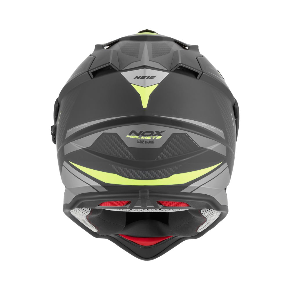 Casque Moto Cross N312 Track Noir Mat Jaune Fluo | NOX - LE PRATIQUE DU MOTARD