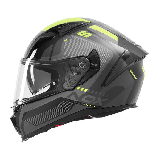 Casque Moto Intégral N402 Mentor Noir Jaune Fluo | NOX - LE PRATIQUE DU MOTARD