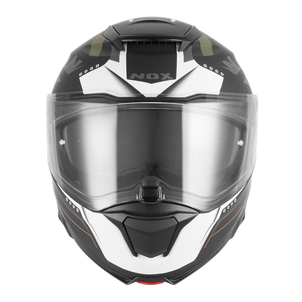 Casque Moto Modulable N967 Conquer Kaki Orange | NOX - LE PRATIQUE DU MOTARD