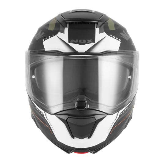 Casque Moto Modulable N967 Conquer Kaki Orange | NOX - LE PRATIQUE DU MOTARD