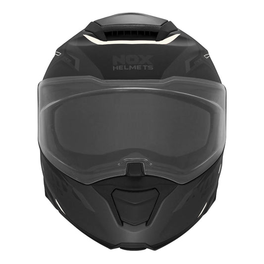 Casque Moto Modulable N967 Synchro Noir Mat Blanc | NOX - LE PRATIQUE DU MOTARD