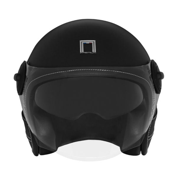 Casque Moto Jet Heritage Noir Mat Cuir Noir | NOX - LE PRATIQUE DU MOTARD