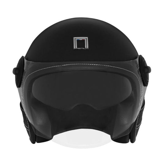 Casque Moto Jet Heritage Noir Mat Cuir Noir | NOX - LE PRATIQUE DU MOTARD