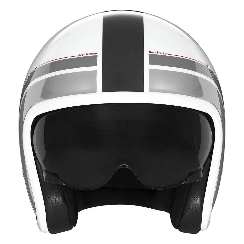 Casque Moto Jet Next Traker Blanc Rouge | NOX - LE PRATIQUE DU MOTARD