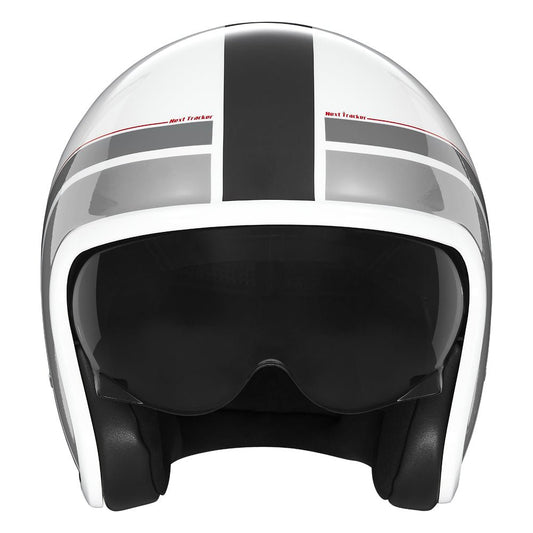 Casque Moto Jet Next Traker Blanc Rouge | NOX - LE PRATIQUE DU MOTARD