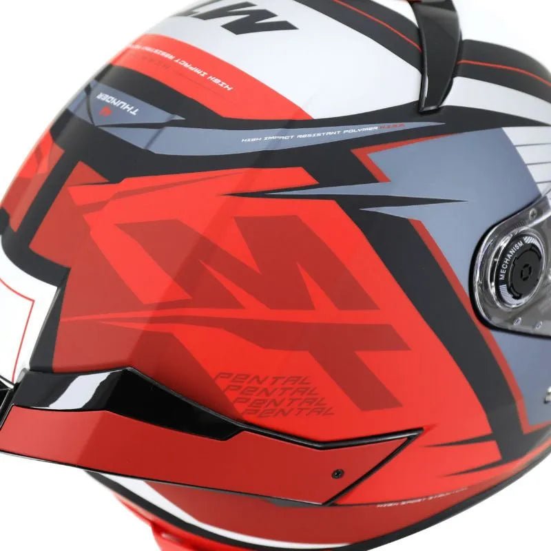 Casque moto integral | MT THUNDER 4 SV PENTAL | GRIS/ROUGE - LE PRATIQUE DU MOTARD