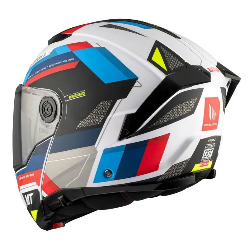 Casque moto modulable ATOM SV2 BAST A0 BLEU/NOIR/ROUGE BRILLANT (ECE 22.06) - LE PRATIQUE DU MOTARD