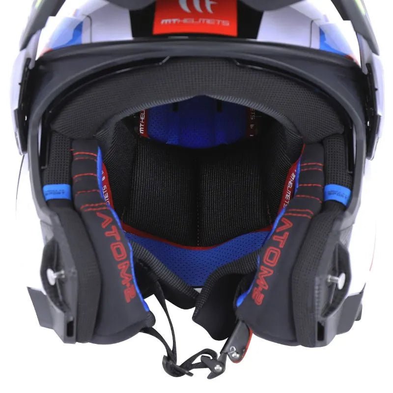 Casque moto modulable ATOM SV2 BAST A0 BLEU/NOIR/ROUGE BRILLANT (ECE 22.06) - LE PRATIQUE DU MOTARD