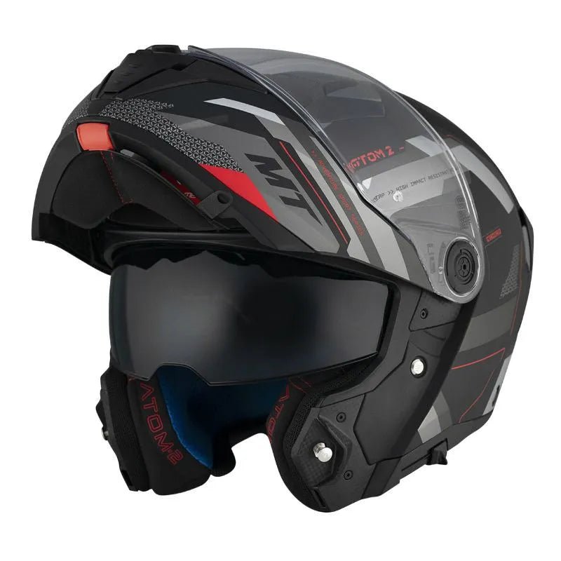 Casque modulable ATOM SV2 BAST D5 -NOIR/GRIS MAT (ECE 22.06) - LE PRATIQUE DU MOTARD