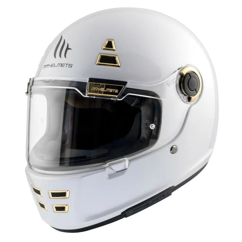 Casque moto vintage | MT JARAMA BLANC NACRE - LE PRATIQUE DU MOTARD