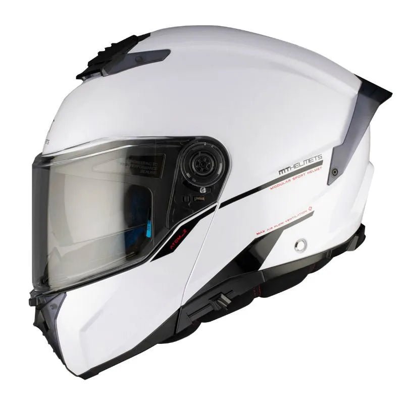 Casque modulable moto ATOM 2 SV Bast - BLANC BRILLANT - LE PRATIQUE DU MOTARD