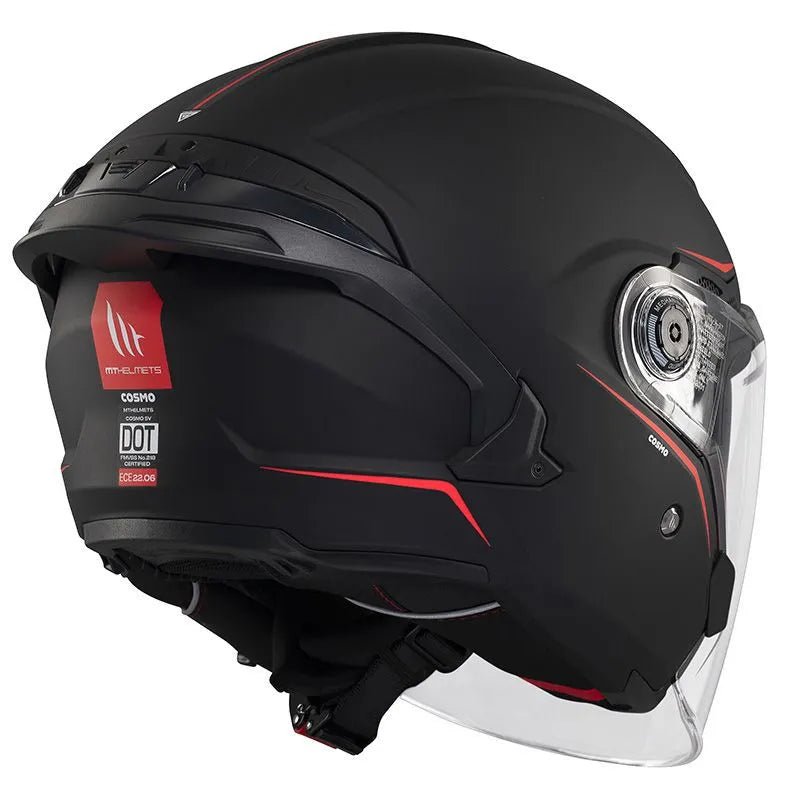 Casque jet avec visière solaire - COSMO Noir mat - LE PRATIQUE DU MOTARD