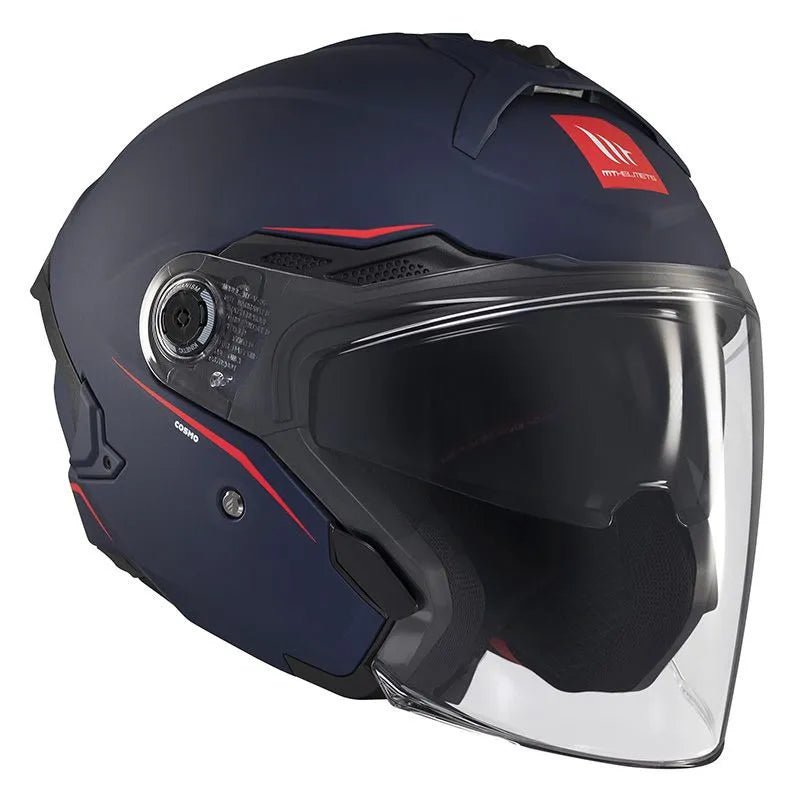 Casque jet moto double écran - COSMO Bleu Nuit - LE PRATIQUE DU MOTARD