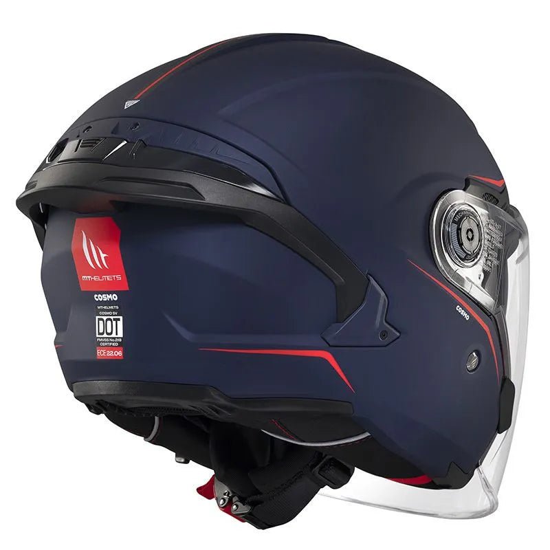 Casque jet moto double écran - COSMO Bleu Nuit - LE PRATIQUE DU MOTARD