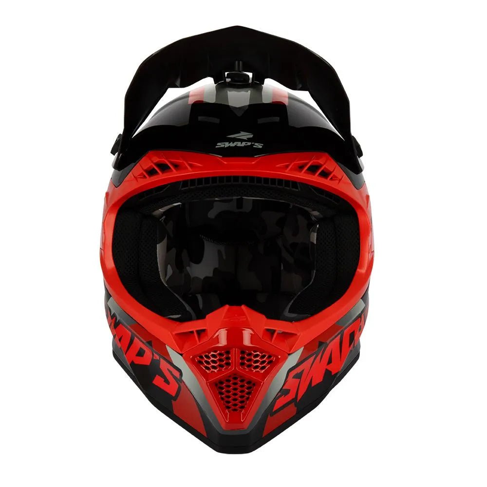 Casque moto cross homologuée - Rouge SWAPS S849 - LE PRATIQUE DU MOTARD