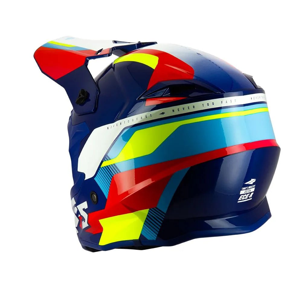 Casque cross bleu - 2FASTER 4FLASH - LE PRATIQUE DU MOTARD