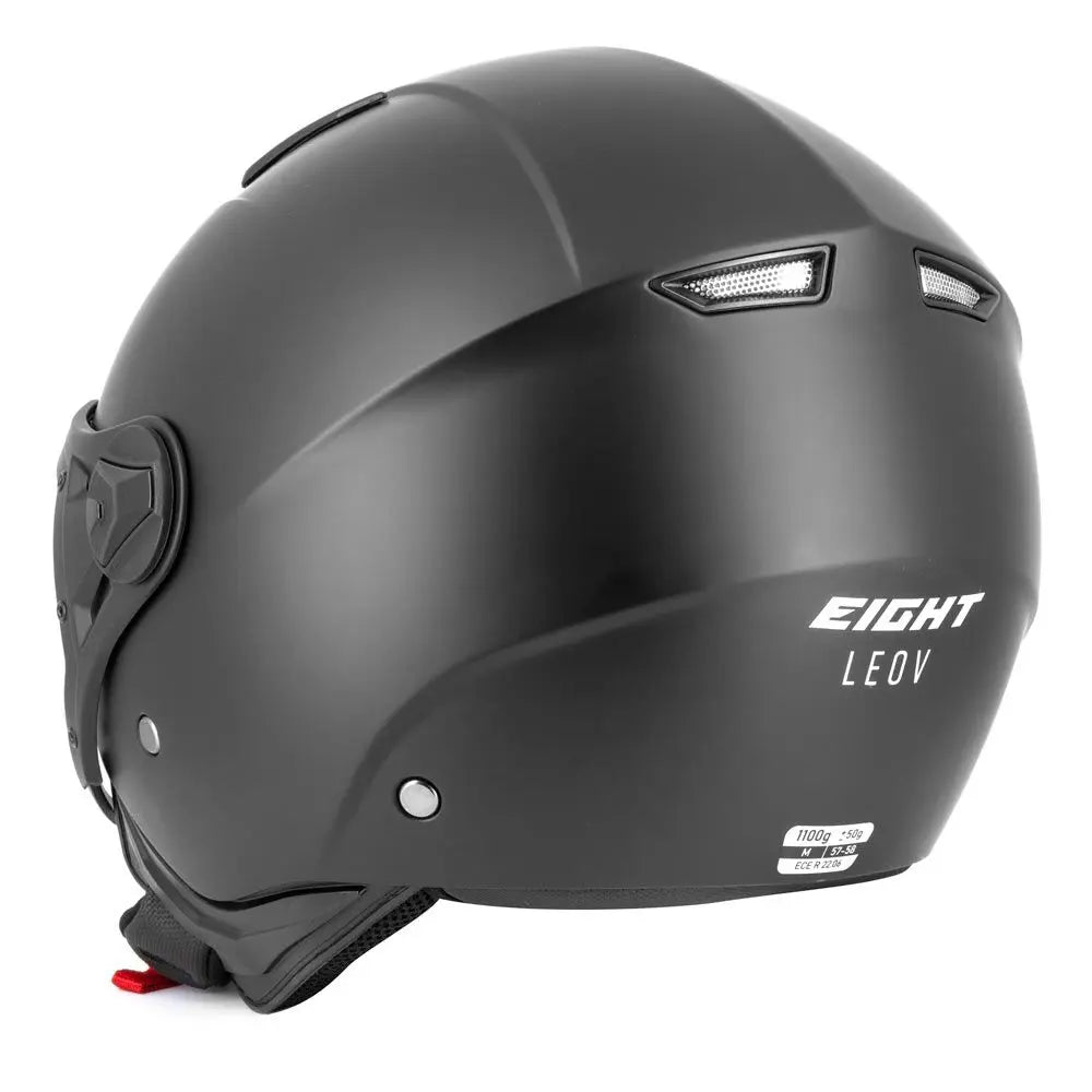 Casque moto aviateur - Eight Noir Mat Le Pratique du Motard