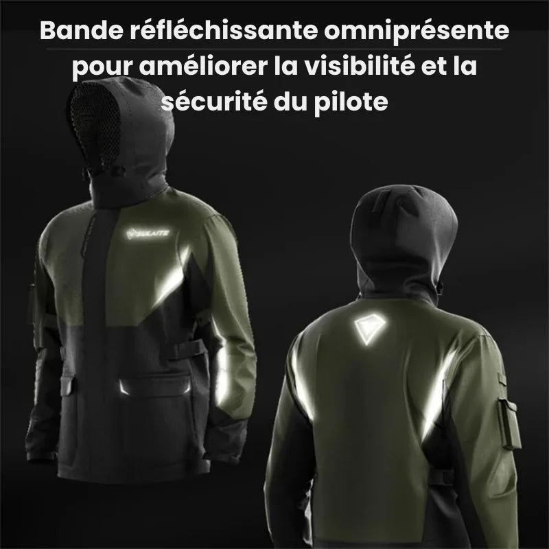 Ensemble veste et pantalon de pluie moto réfléchissants - LE PRATIQUE DU MOTARD