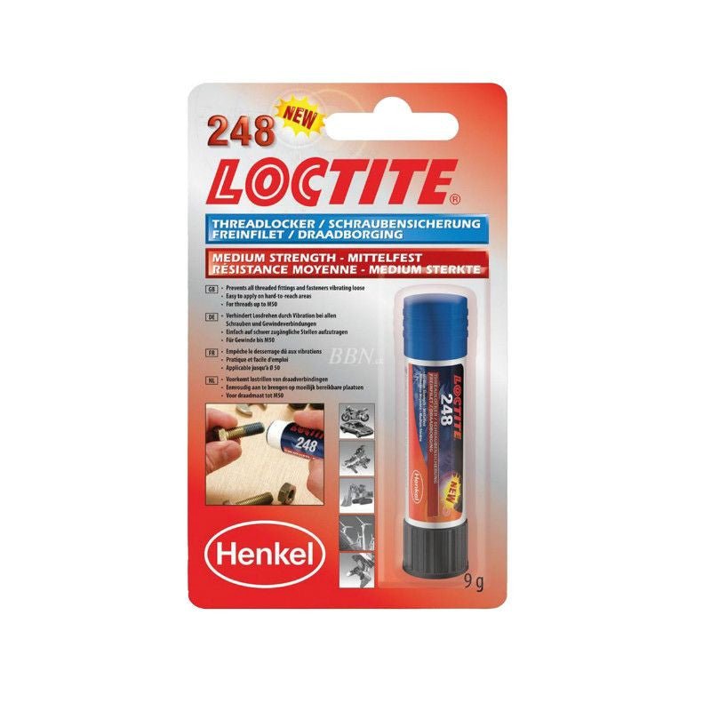 FREIN FILET NORMAL LOCTITE 248 A RESISTANCE MOYENNE (STICK 9 g SOUS BLISTER) - LE PRATIQUE DU MOTARD