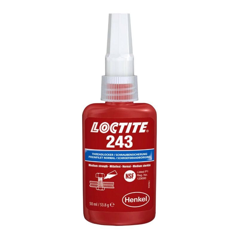 FREIN FILET NORMAL LOCTITE 243 A RESISTANCE MOYENNE (FLACON 50 ML SOUS BLISTER) - LE PRATIQUE DU MOTARD