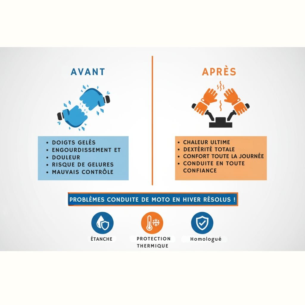 Gants Moto Hiver 100% Imperméable et respirant - POLARIS™ ( homologués ) - LE PRATIQUE DU MOTARD