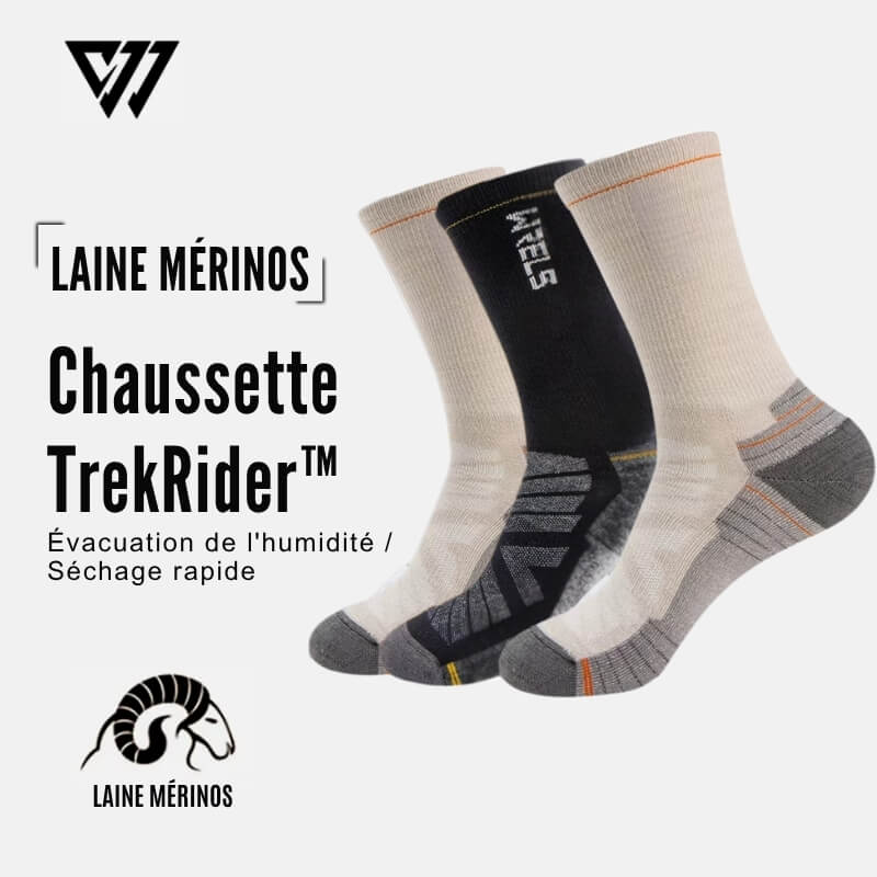 Chaussettes en Laine de Mérinos – TREKRIDER™ - LE PRATIQUE DU MOTARD