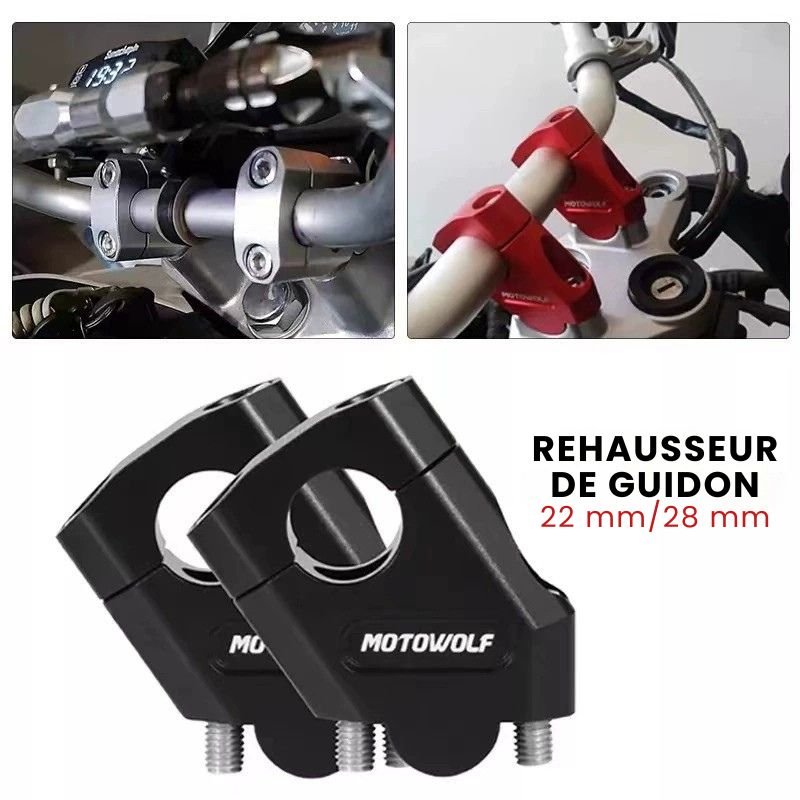 Pontet de Rehausse guidon moto 22/28mm - LE PRATIQUE DU MOTARD