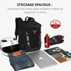 Sac à dos moto étanche 24/28L | MC - 0137 – Ergonomique, Grande Capacité et Sécurité Réfléchissante - LE PRATIQUE DU MOTARD