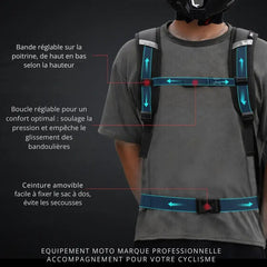 Sac à dos moto étanche 24/28L | MC - 0137 – Ergonomique, Grande Capacité et Sécurité Réfléchissante - LE PRATIQUE DU MOTARD