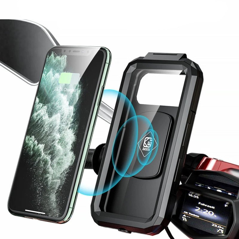 Support téléphone moto étanche en ABS renforcé, boîtier noir mat résistant aux chocs