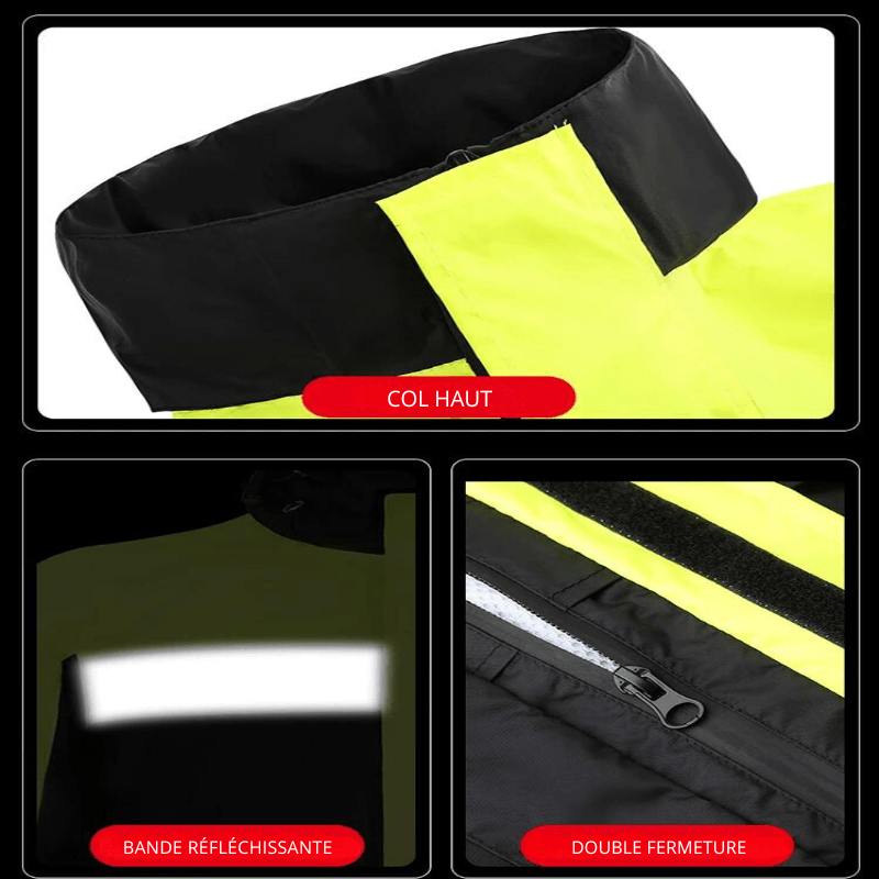 Tenue de pluie moto| GS2 Jaune - LE PRATIQUE DU MOTARD